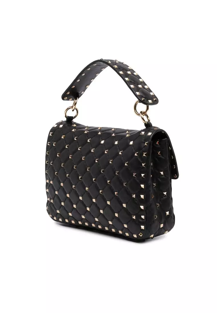Pre-Loved Valentino Medium Lambskin Vltn Rockstud Spike Satchel
