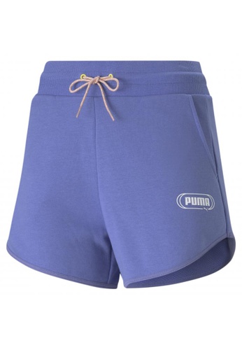 PUMA blue Rebel High Waist Women's Shorts 64610AA6FE66B2GS_1