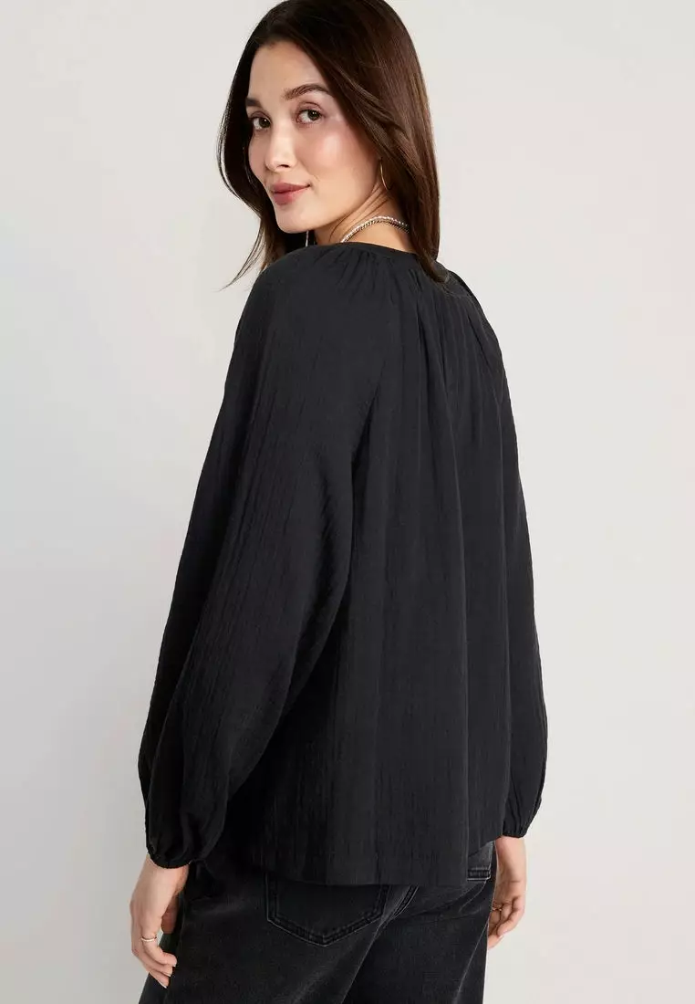 Split-neck Blouse For Women