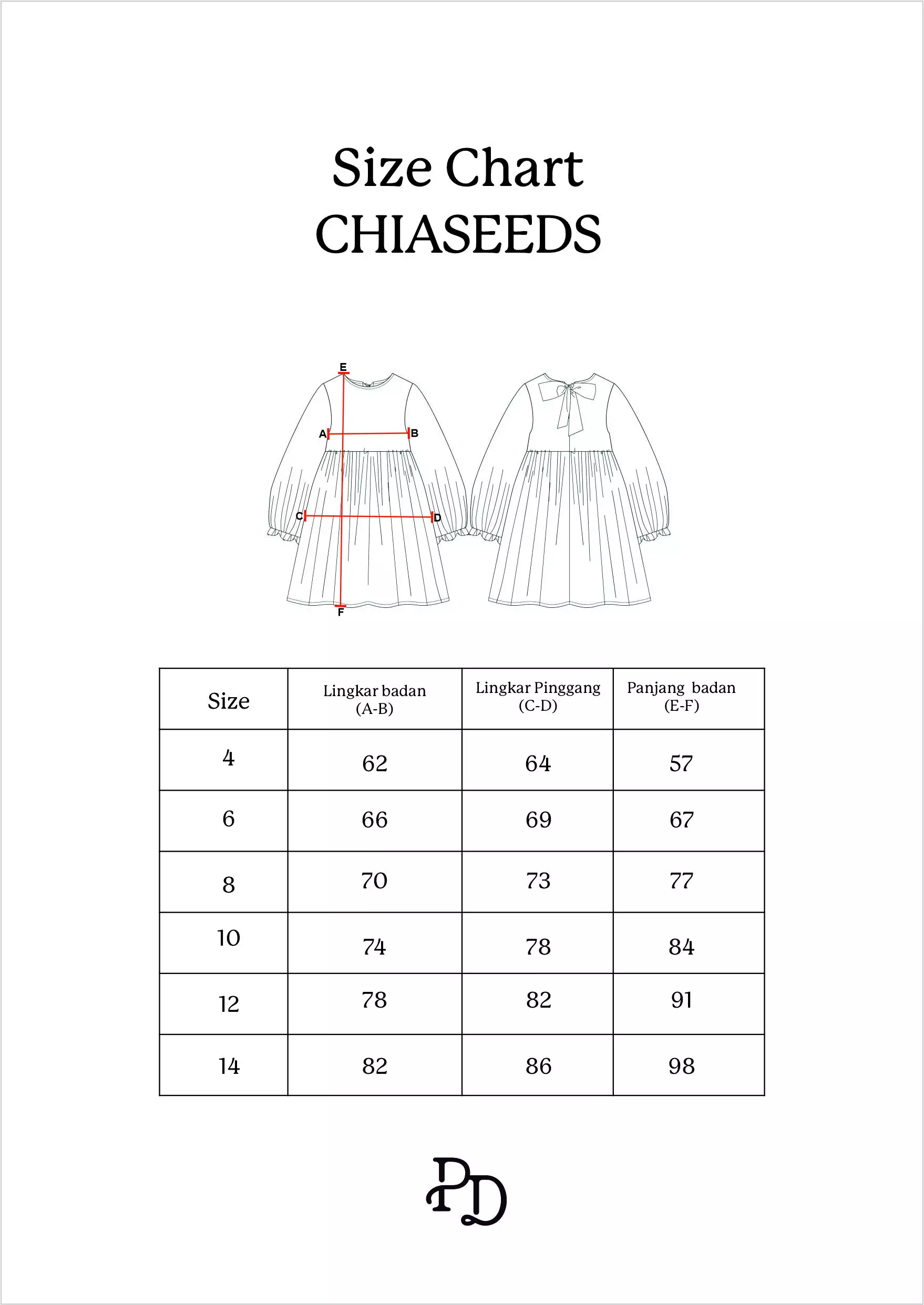 Pito Dito Girl Chiaseeds Dress Midi Anak Cream Motif Flora