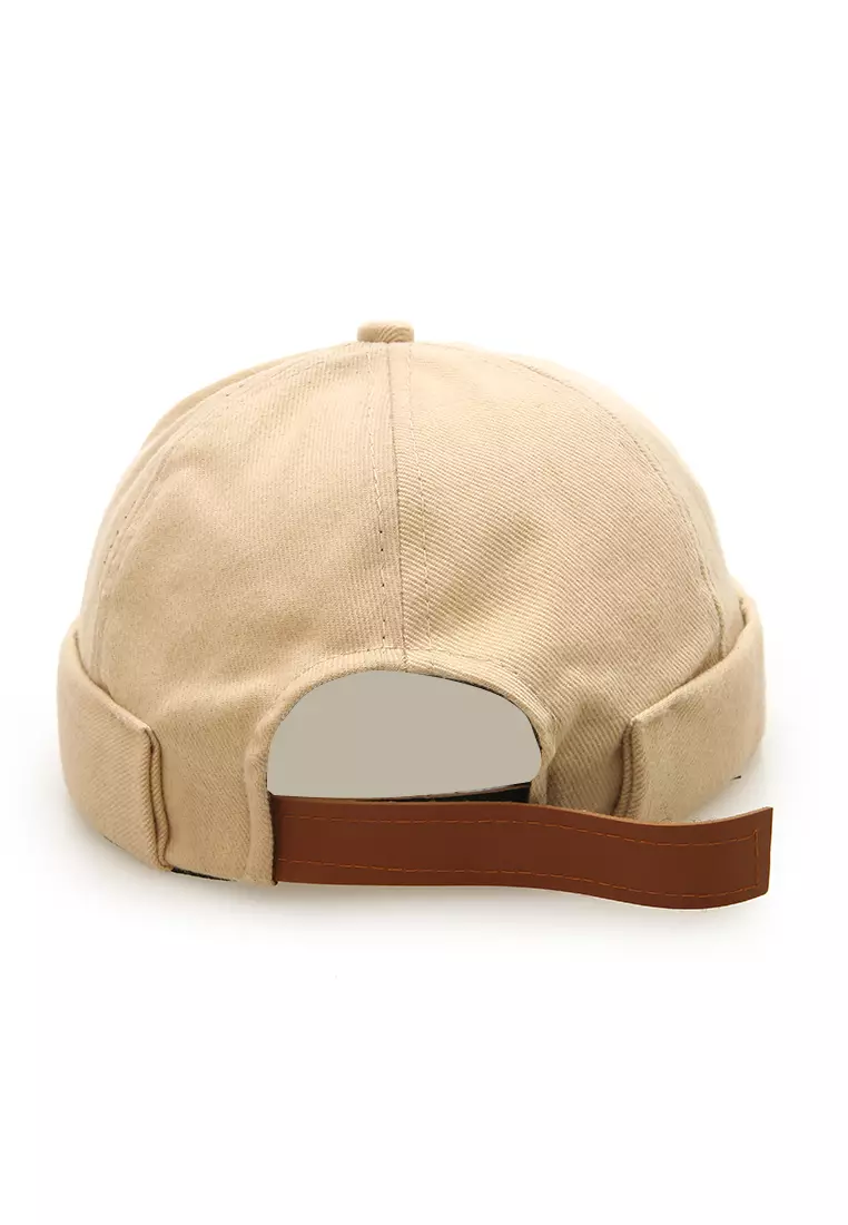 Kai Topi Peci Miki Hat Polos Pria Wanita Uniqe Design Material Cotton ORIGINAL - Cream