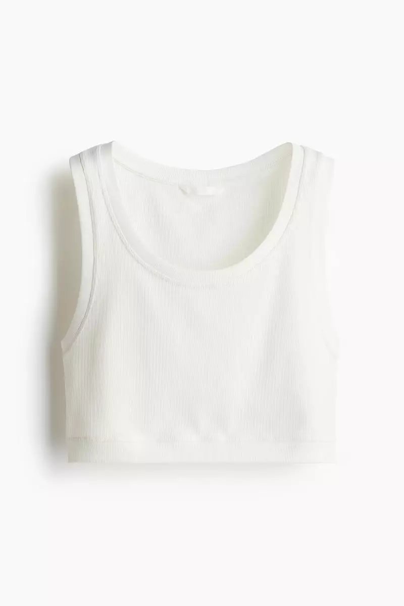 Cropped ribbed vest top