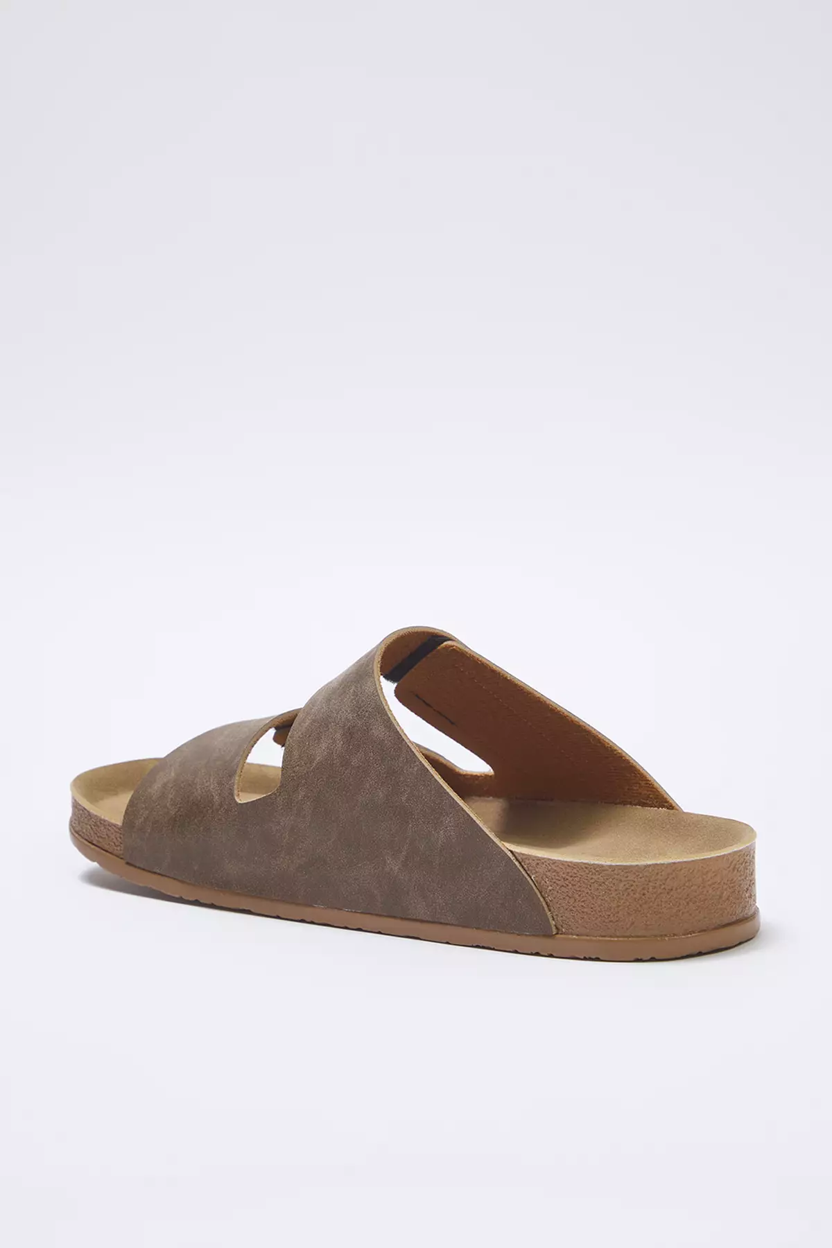 Mink Nubuck Velcro Tape Men's Flat Sole Slippers Takss25Te00034