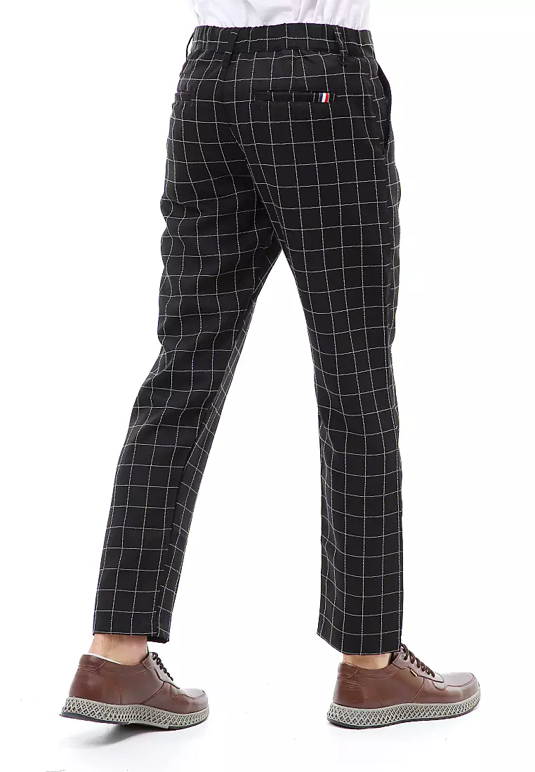 Locko Long Pants Formal Pria Celana Panjang Kerja Slim Fit Material Cotton ORIGINAL - Black