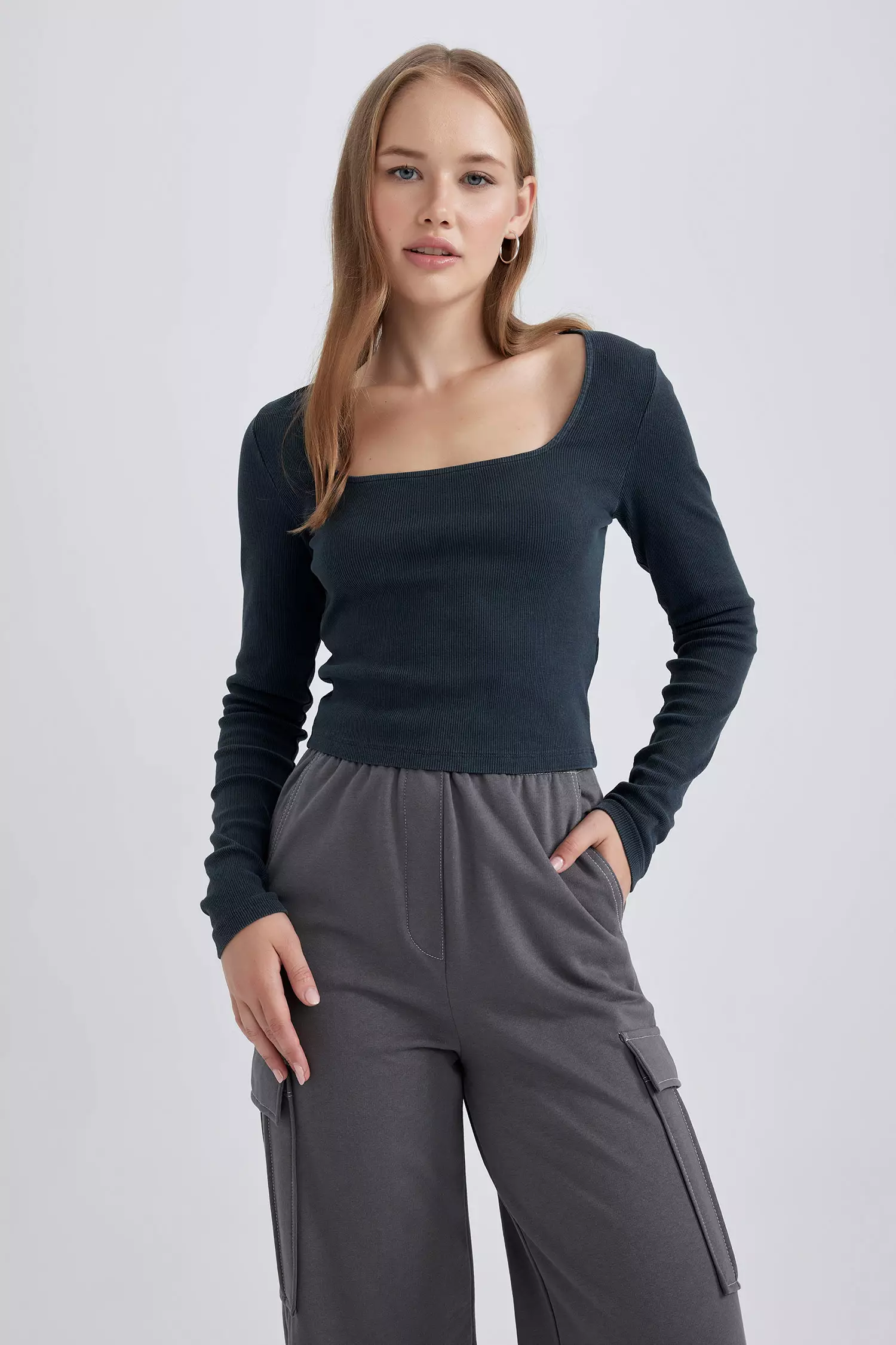 Slim Fit Camisole Long Sleeve T-Shirt