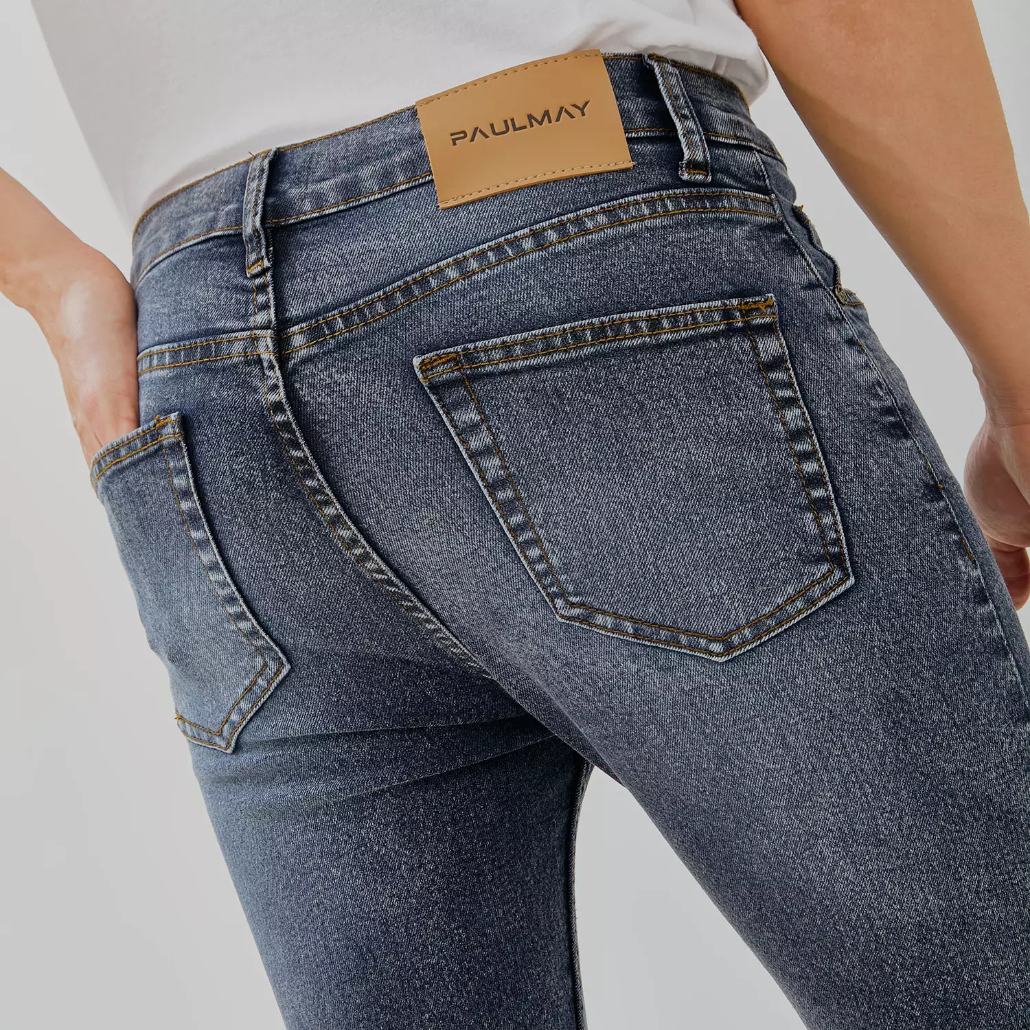 PAULMAY Celana Panjang Jeans Pria Slim Fit - Snow Black