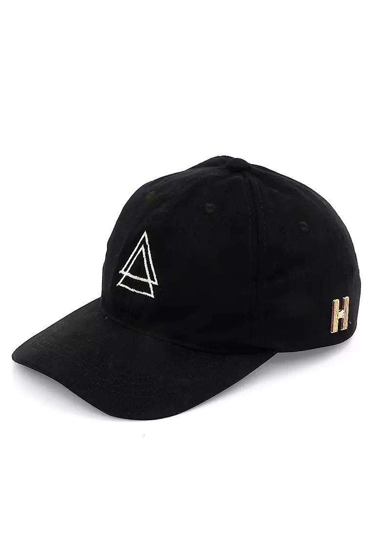 Drsh Cap Basebal Unisex Casual Motive Triangle Resizable Strap Material Rapel ORIGINAL - Black