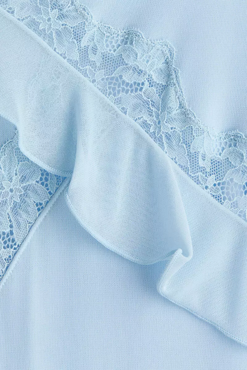 Buy H&M Lace-trimmed flounced dress Online | ZALORA Malaysia