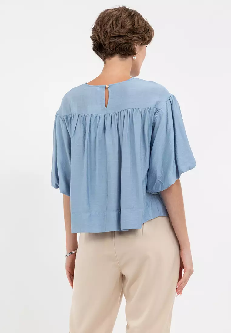 DESMOND Front Smocked Filipiniana Blouse