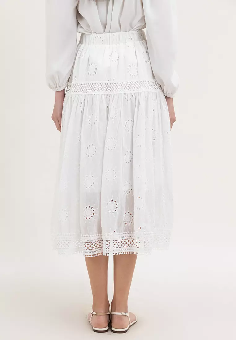 Ella Eyelet Long Skirt