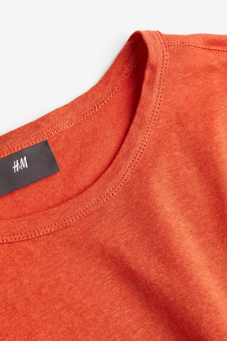 Jual H&M Olive RG Linen Tee Original 2025 | ZALORA Indonesia