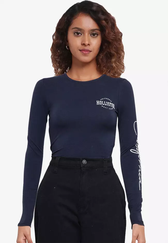 hollister navy t shirt