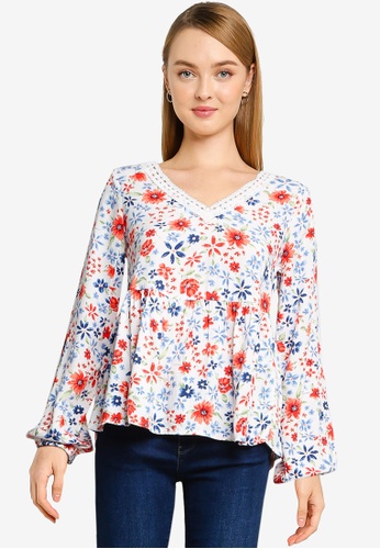 Springfield white Printed Floaty Blouse 2E2EDAA9D82BEEGS_1