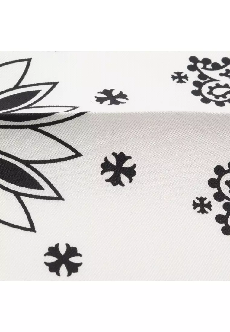 Pre-Loved Chrome Hearts bandana scarf Paisley silk white black