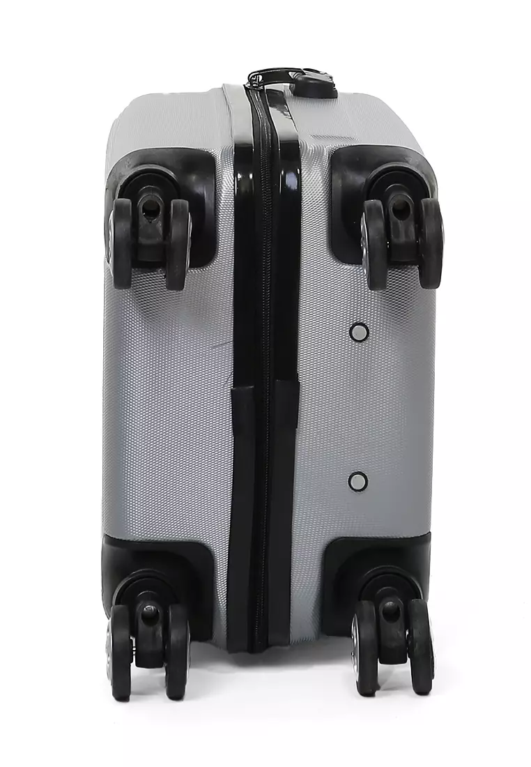 Caroline Koper Hardcase Unisex Size 18 Inch Tas Travel Large Compartment Material ABS+PVC Coated ORIGINAL - Gray