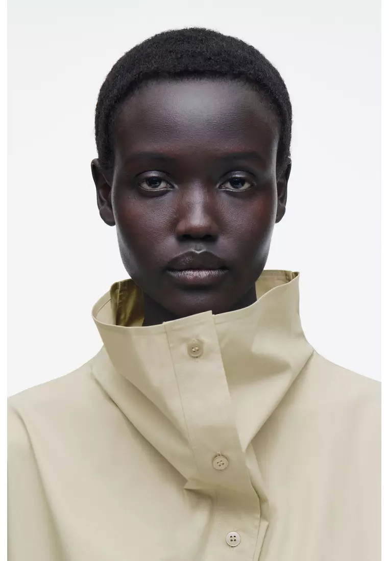 RELAXED FUNNEL-NECK SHIRT