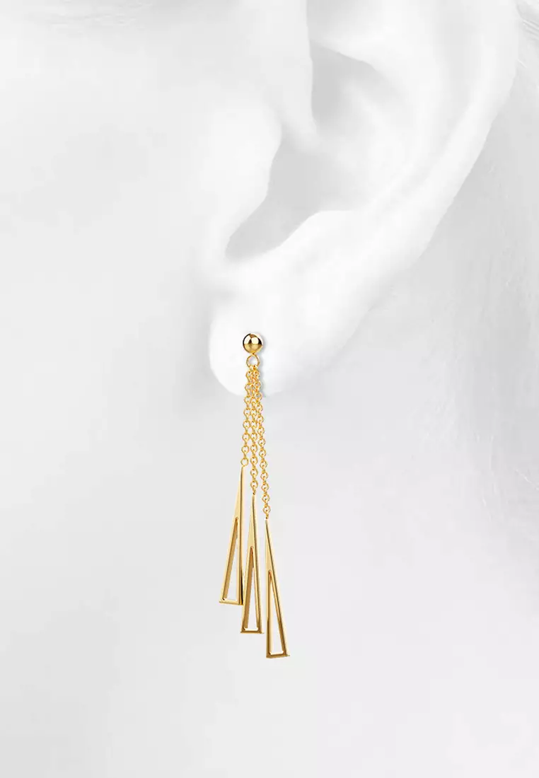 Royal Tassel Gold Layered Earrings