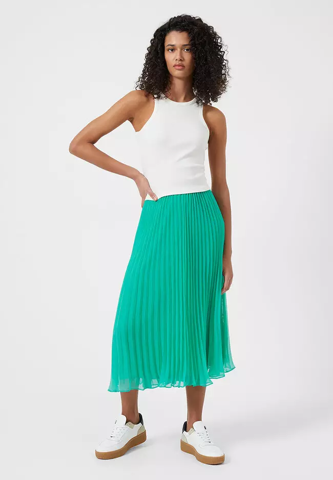 French connection shop green midi skirt