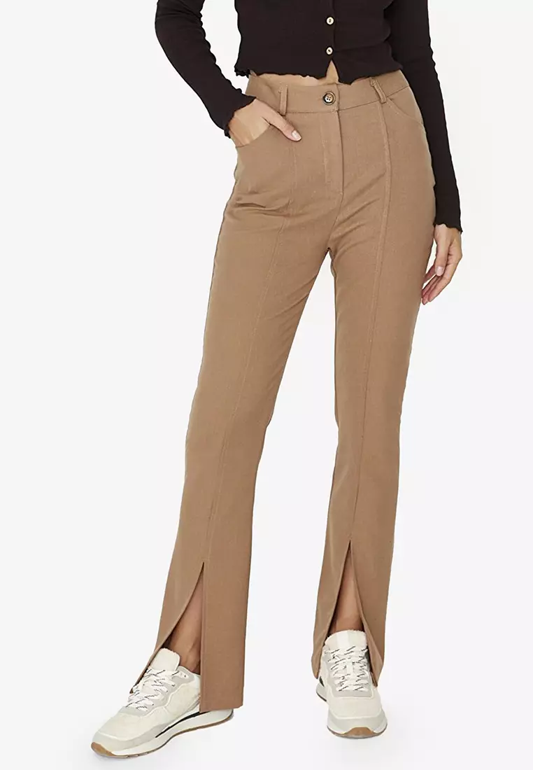 Zipper Slit Trousers