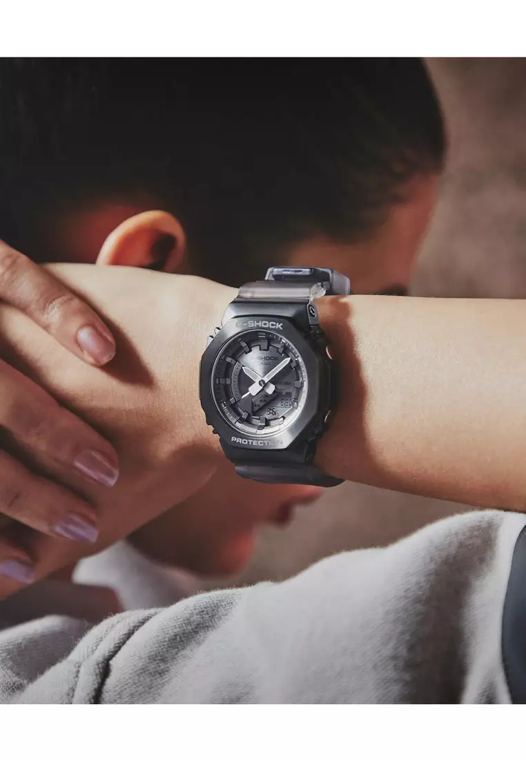 Women's Analog-Digital Watch GM-S2100MF-1A Midnight Fog Stainless Steel Case Black Resin Band Ladies Sport Watch