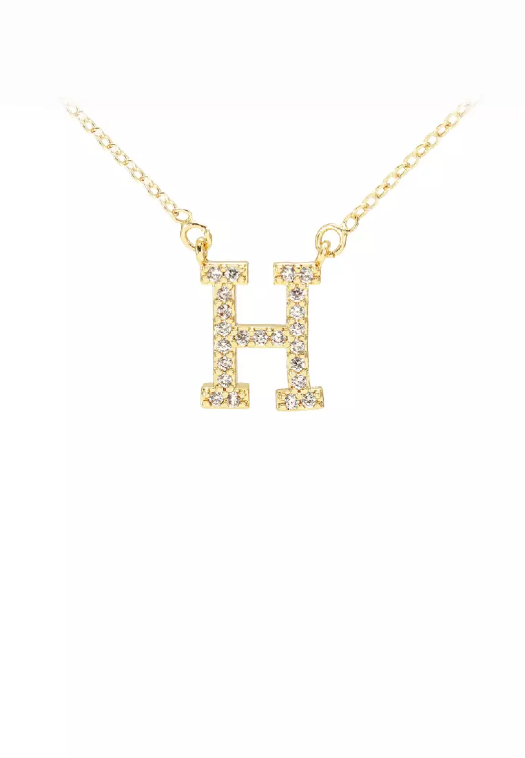 Gold letter h top pendant