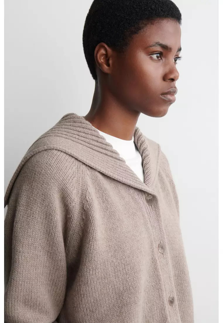 SAILOR-COLLAR WOOL CARDIGAN