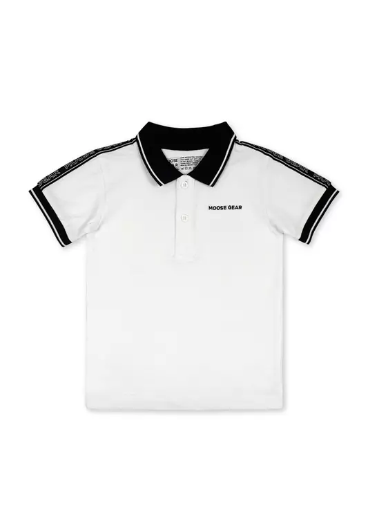 Boys Polo Shirt Combi With Embro Details