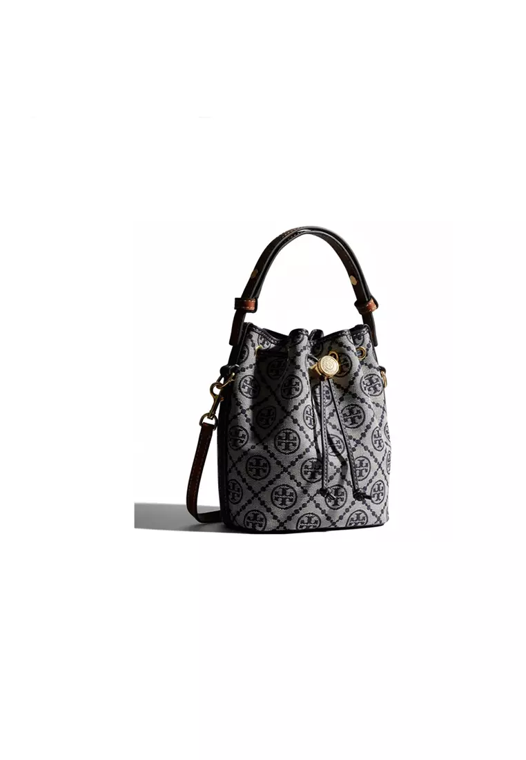 T Monogram 26 Women's Shoulder Bag in Navy Blue Splice Grey 181375