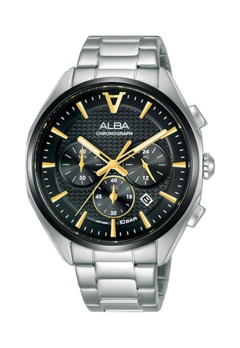 ALBA PHILIPPINES black Black Dial Stainless Steel Strap AT3G79 Chronograph Watch E7643ACA003478GS_1