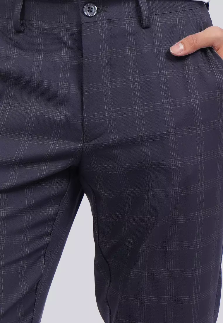Slim Fit Formal Check Pants