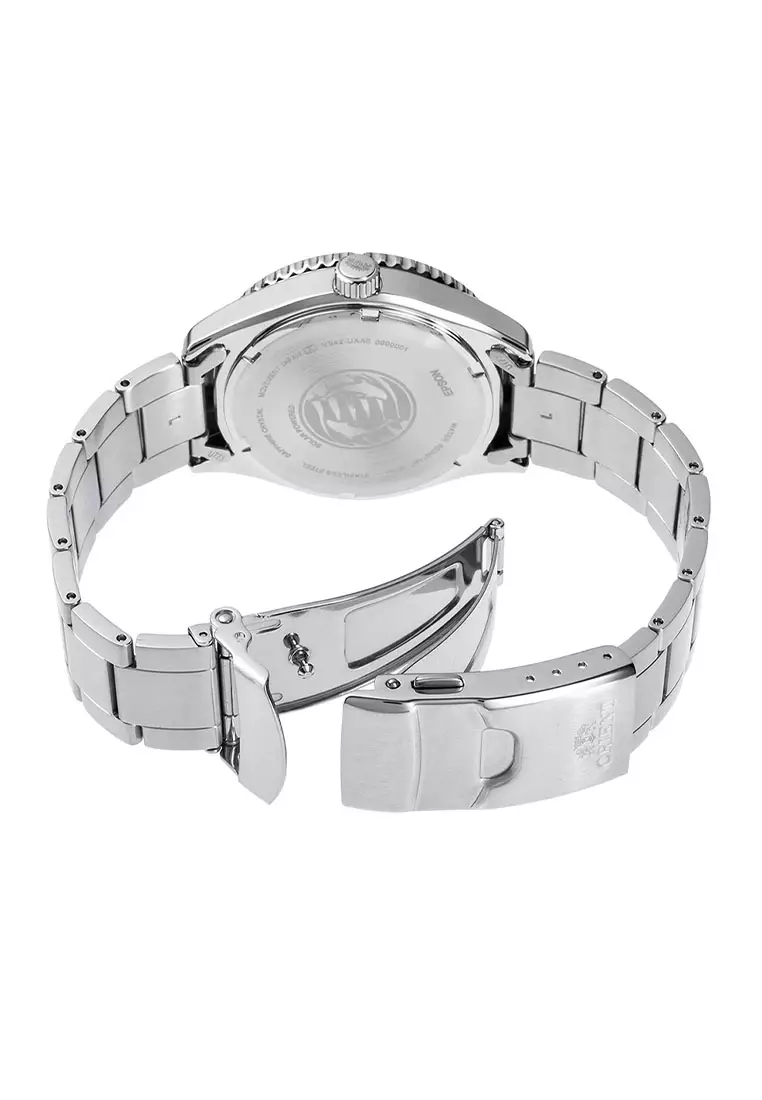 Orient Mako Silver Stainless Steel Analog Quartz Watch For Men RA-WJ0003S10B