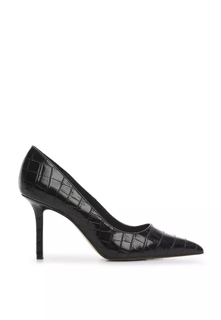 Discount on Mango  shoes - SKU: Croc-Effect Heeled Shoes