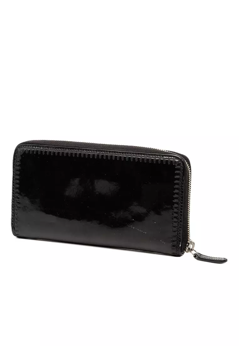 Pre-Loved Chanel Cc Patent Stitched Long Wallet