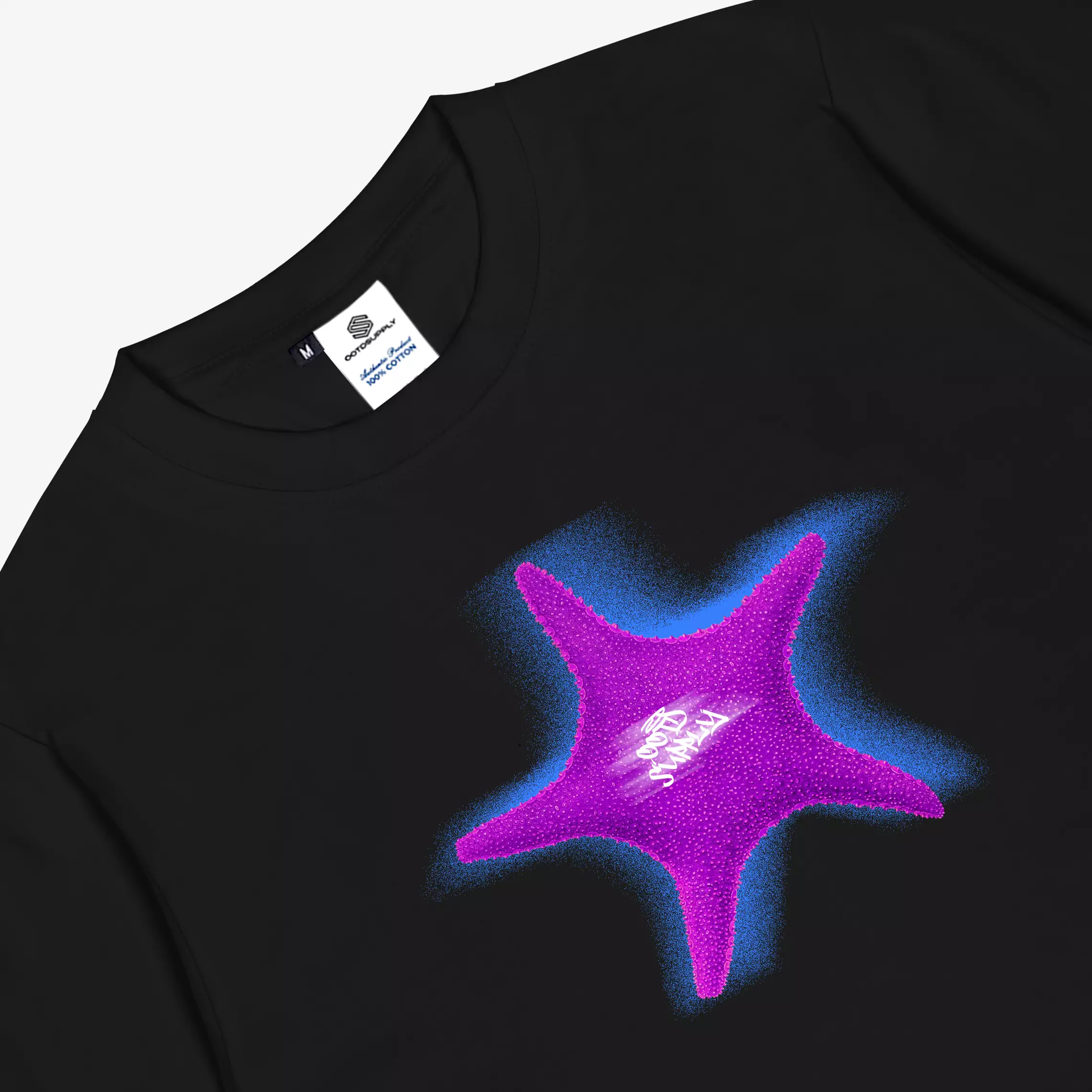 OOTDSUPPLY Reguler Tshirt 24s Starfish Black & Dark Grey Color | Kaos Pria & Wanita TS101