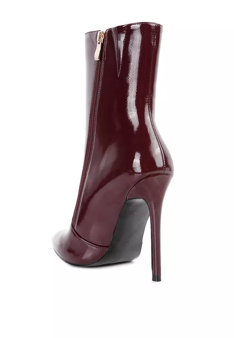 Maroon patent leather boots online