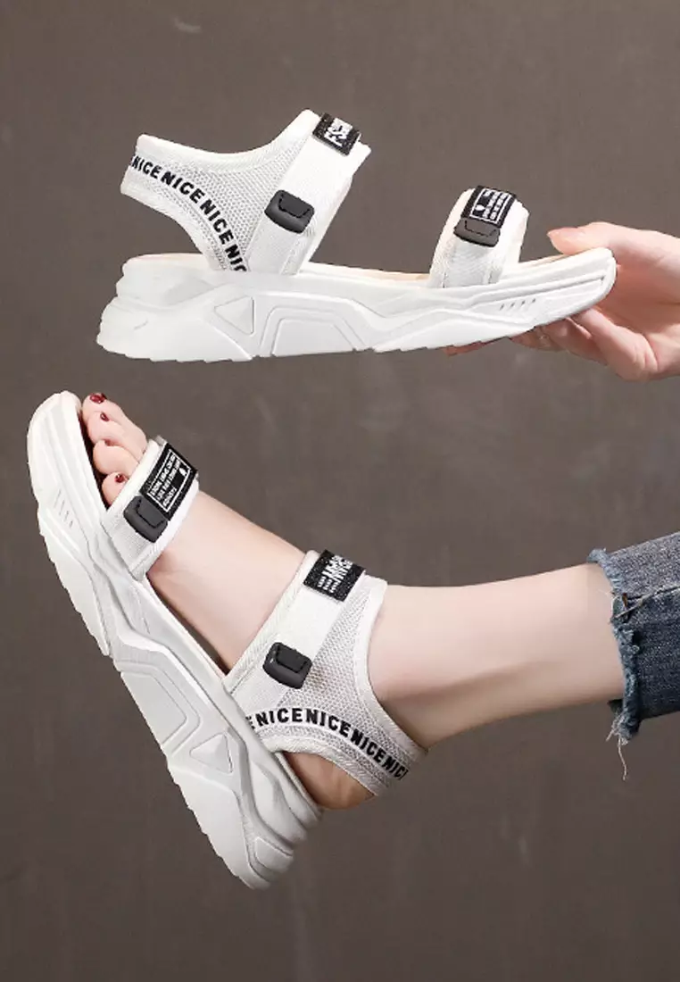 White rubber hot sale platform sandals