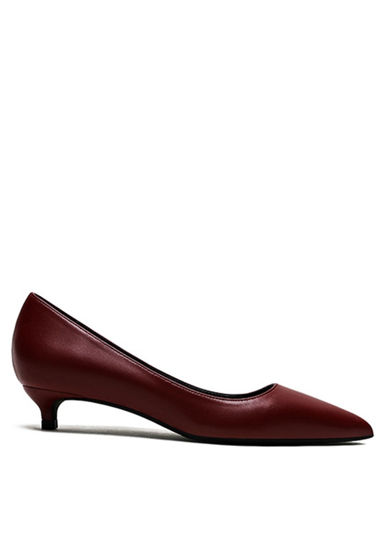 3CM Uniform Pointed Kitten Heels Pumps HZL131