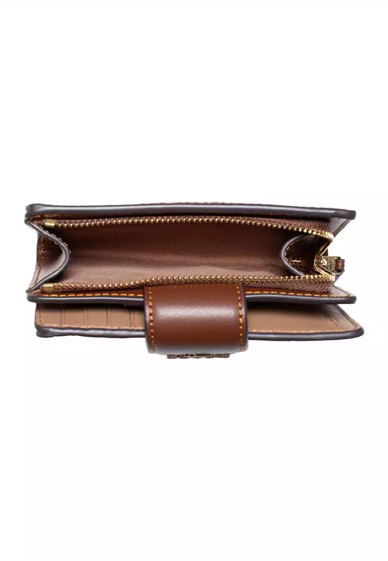 Medium Corner Zip Wallet In Signature Canvas Tan/Brown CW786