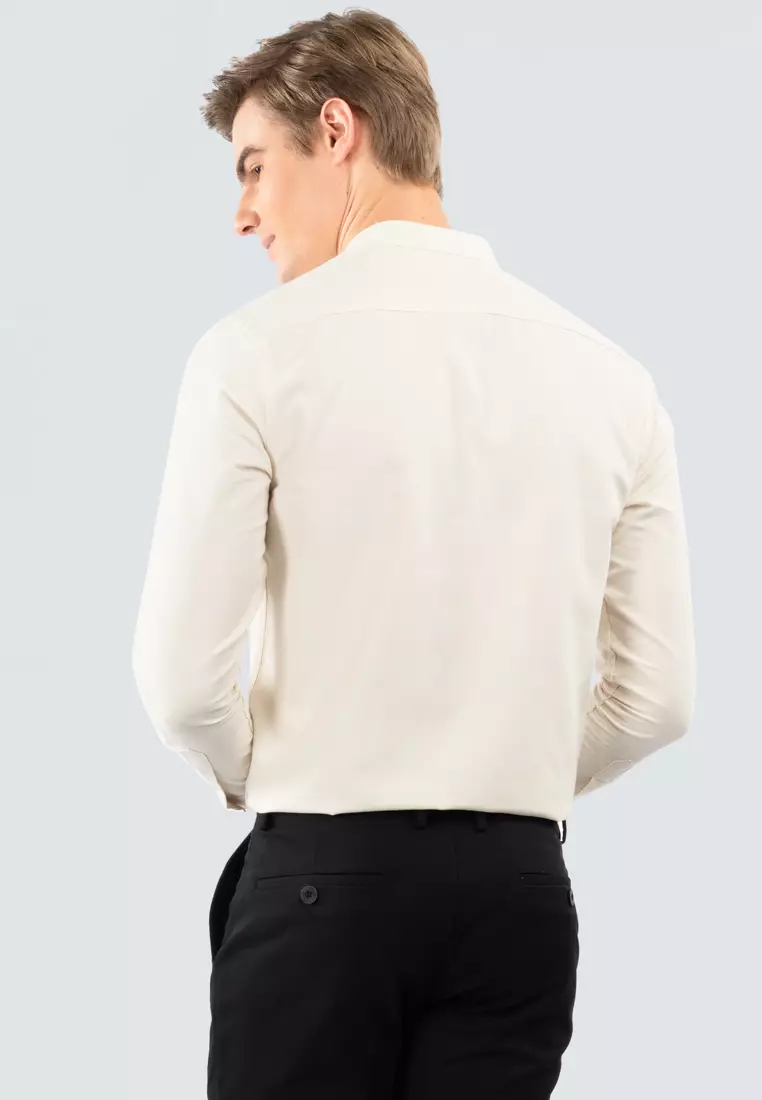 Polo Haus - Men’s Cotton Mix Signature Fit Mandarin Collar Long Sleeve MBLSE002