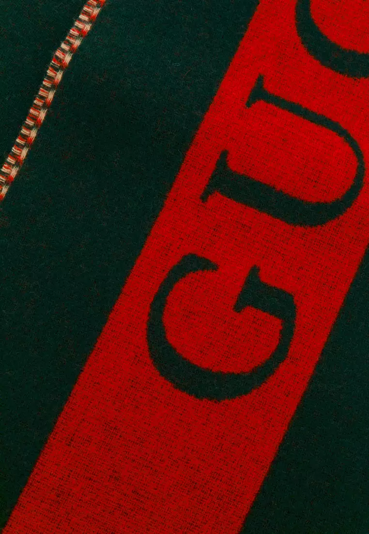 Gucci Web Jacquard Wool Scarf