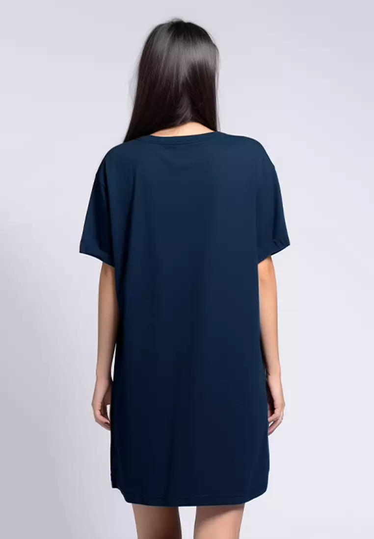 LTC02 Dress Kaos Casual Simple Does It Sign Ladies Navy