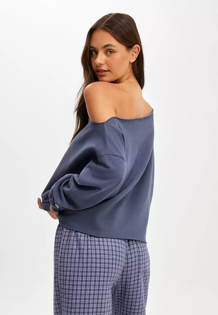 Off The Shoulder Fleece Jumper