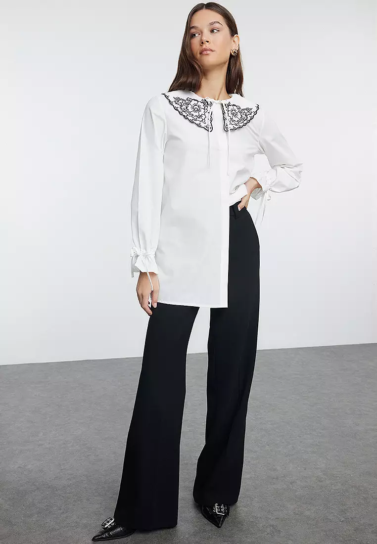 MODEST Embroidered Baby Collar Shirt