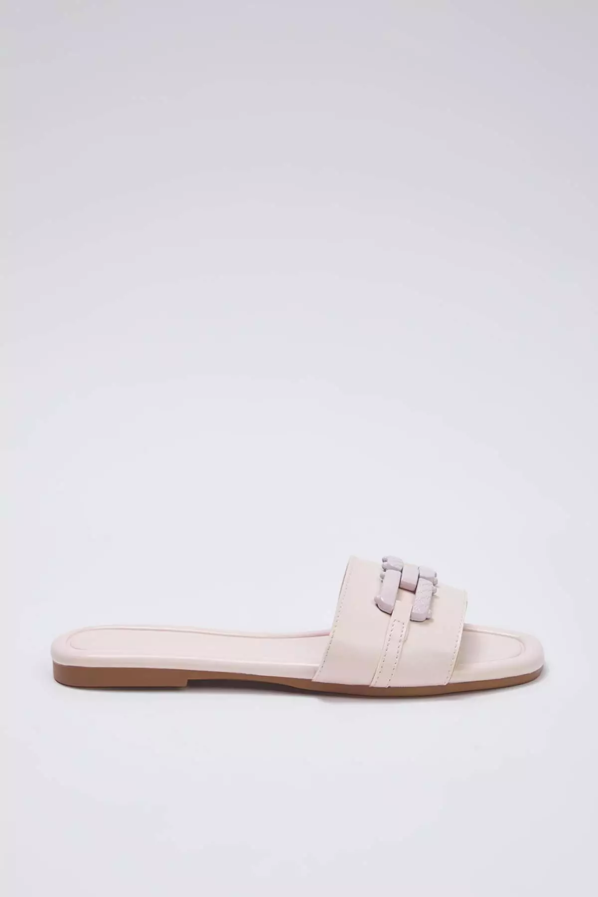 Pink Chain Detailed Women's Slippers Takss25Te00063