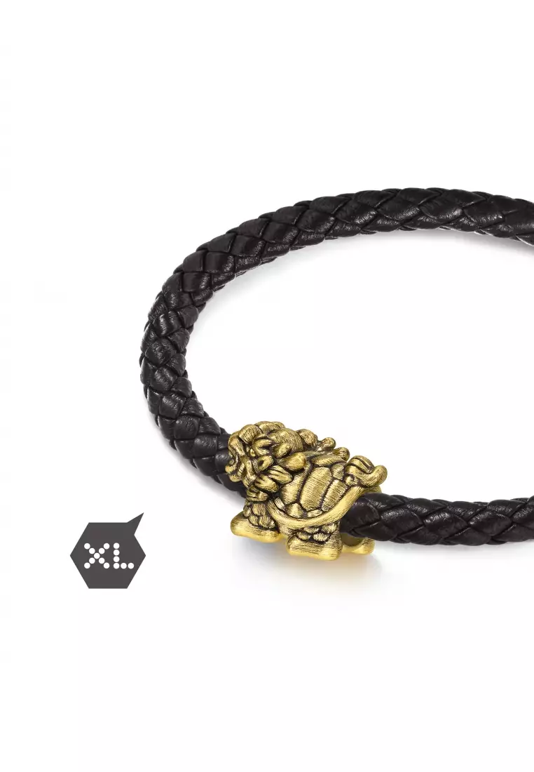 999 24K Solid Gold Noir XL Charm Gold Dragon Tortoise Charm 94385C (Bracelet not included)