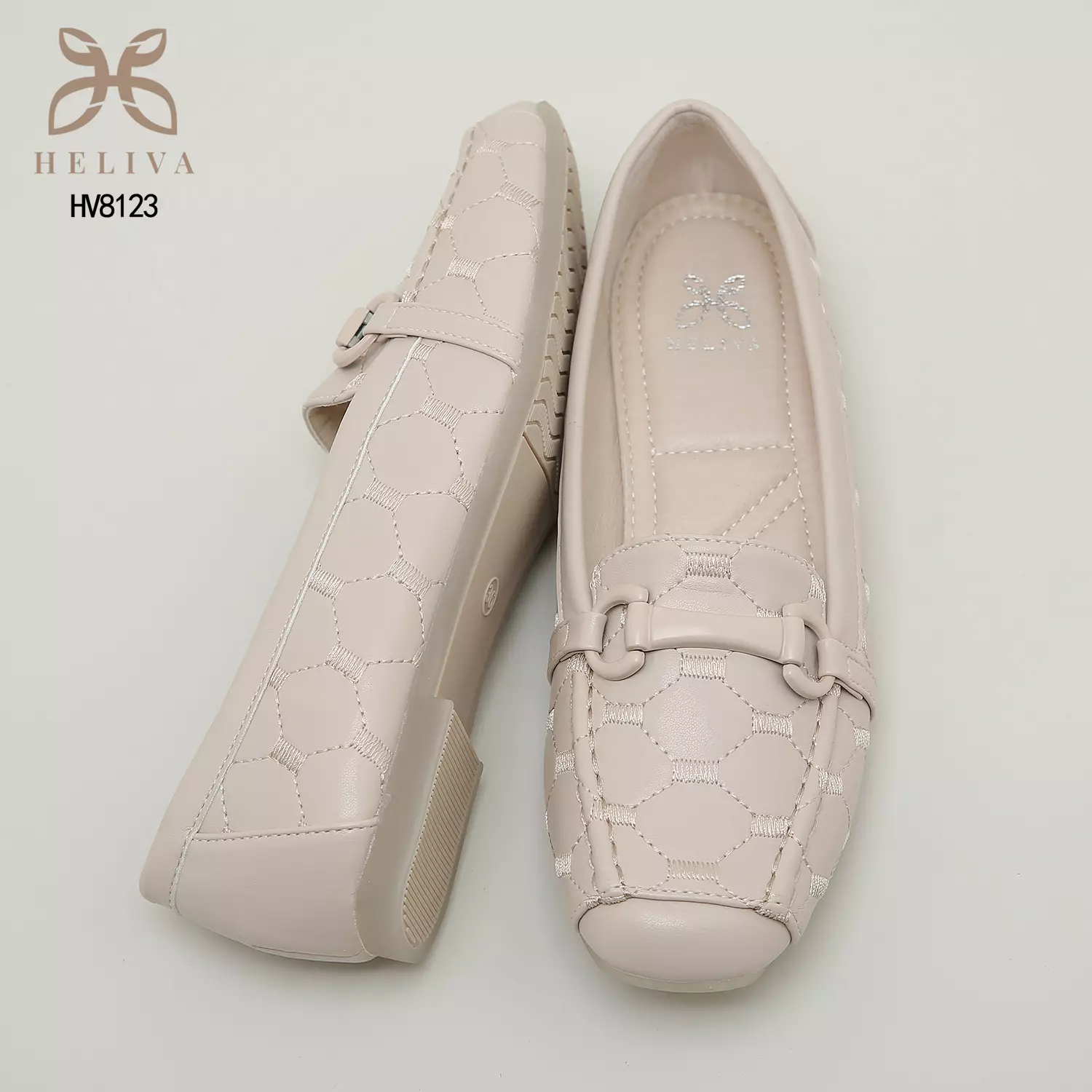 Heliva Abby Sepatu Loafers Slip On Monogram Horsebit