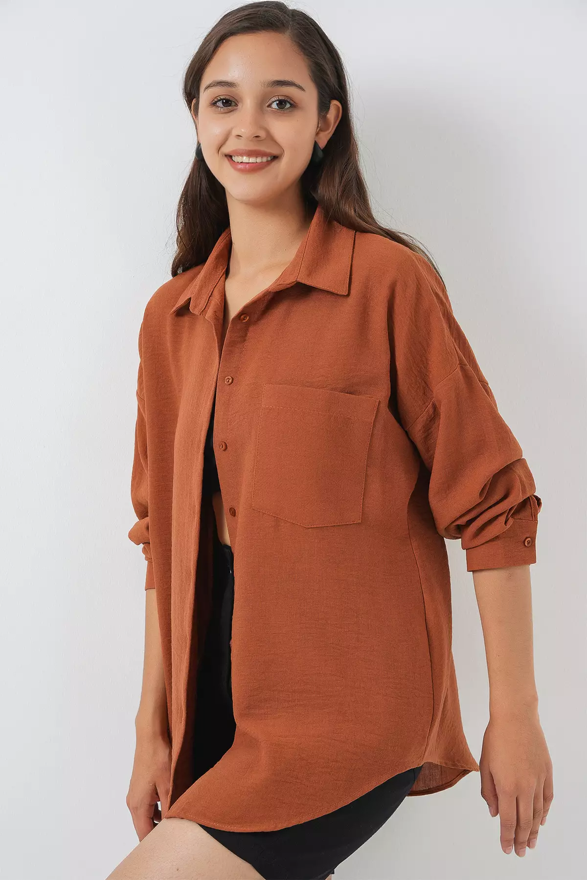 Pocket Oversized Woven Shirt
