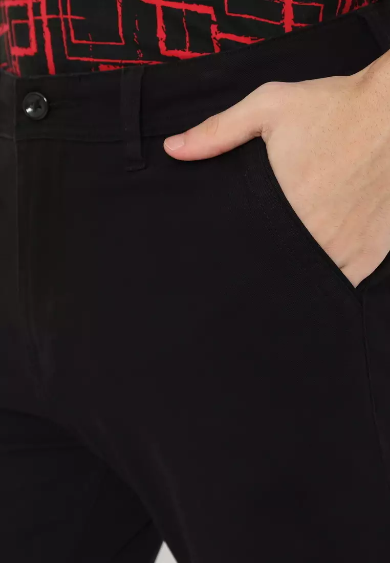 POLICE Celana Chino Panjang Cotton Premium Regular Fit Pria