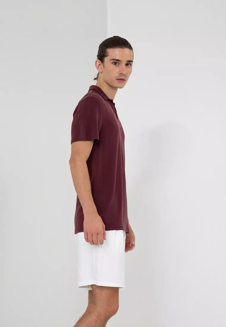 Red polo v discount neck