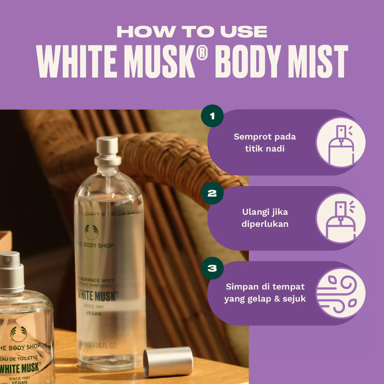 Jual The Body Shop White Musk Fragrance Mist 100Ml Original 2024